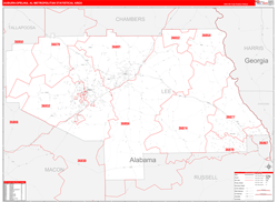 Auburn-Opelika Red Line<br>Wall Map